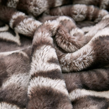 Printing Faux Fur Throw Blanket, Meru GEO Pure Cashmere, 50'' x 60''