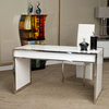 State St. Writing Desk - Glossy White/Stainless Steel