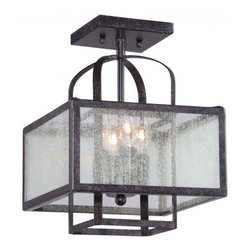 Minka Lavery Camden Square 4 Light Semi Flush Mount in Aged Charcoal Color - Lighting
