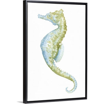 "Watercolor Seahorse II" Floating Frame Canvas Art, 14"x20"x1.75"