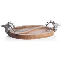 Stag Head Wooden Condiment Tray