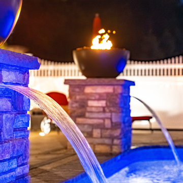 Farmingdale, NJ: Full Backyard Makeover, Pool Renovation, Pavilion Install