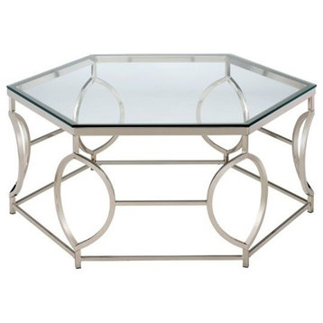 Bowery Hill Metal Coffee Table in Chrome