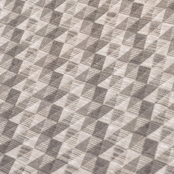 Beige Triangles Jacquard Weave Fabric By The Yard, Geometri Fabric