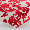 Red Red Floral 26"x26" Burnout Velvet Euro Sham, Cayenne Red Florals