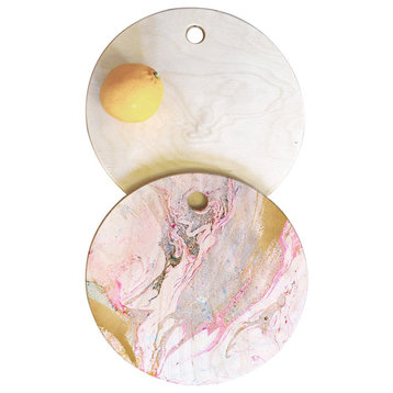 Iveta Abolina Winter Marble Cutting Board Round, 11.5"x11.5"