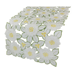 Xia Home Fashions - Dainty Flowers 15"x54" Table Runner - Table Runners