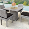 Coast Square Dining Table with 4 Armless Chairs in Black