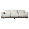 Connor Contemporary Oversized 3 Seater Sofa, Beige/Dark Walnut, Fabric