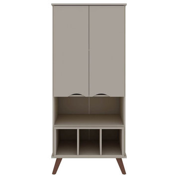 Manhattan Comfort Hampton 6-Shelf Wood Display Cabinet in Off White