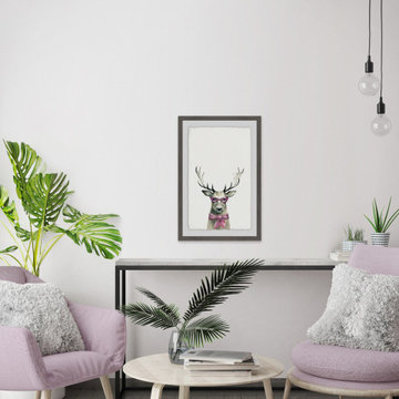 "Po Faced Deer" Framed Painting Print