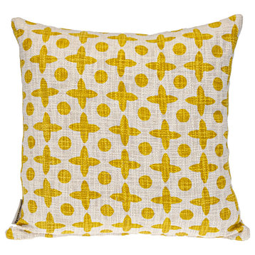 Parkland Collection Transitional Print Yellow Square 18" x 18" Pillow