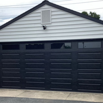 Long Panel Black Garage Door Installation in Aston, PA