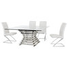 Modrest Crawford Contemporary Clear Glass Square Dining Table