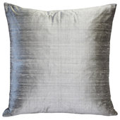 Monarch Chenille 18x18 Mist Blue Throw Pillow with Down