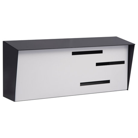 Mid Century Modern Mailbox, Black and White