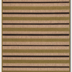 Collection Light Rail Rug in Tan-Chocolate - Area Rugs