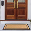 A1HC Entrance Door Mats, 24” x 48”, Durable Large Outdoor Rug, Black/Beige