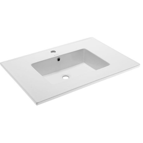 Swiss Madison SM-VT328 Voltaire 32" Ceramic Vanity Top - 1 - Glossy White