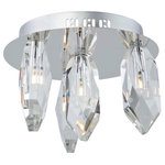 Artcraft Lighting - Doccia AC7044 Flush Mount, Chrome - The Doccia collection features beautiful crystal elements which are illuminated by bright LED bulbs. These crystals are suspended by thin adjustable cables. The canopy is plated in highly reflective chrome. Flush Mount model shown. (Other sizes available)
