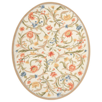 Safavieh Chelsea Collection HK248 Rug, Ivory, 4'6"x6'6" Oval