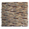 Glass Mosaic Tile Beige Brown Gold Glass Mix Stainless Steel Tile, 1 sheet