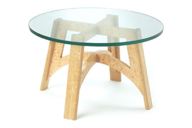 Round Low Table Oak and Masur Birch