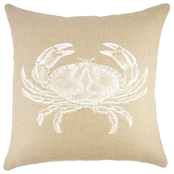 Crab Burlap Pillow