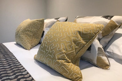 Contemporary bedroom in Gloucestershire.