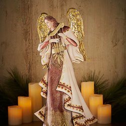 Angel with Harp - Holiday Accents And Figurines