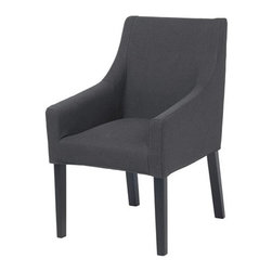 SAKARIAS Chaise &agrave; accoudoirs, noir, Sporda gris fonc&eacute; - Living Room Chairs