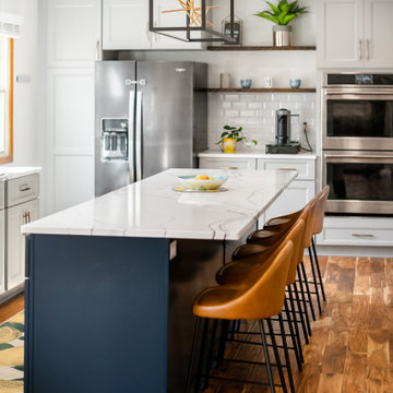 Stunning Two-Tone Transitional Kitchen Remodel Done With New Cabinets