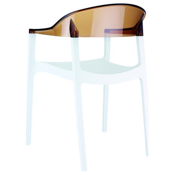 Compamia Carmen Dining Chairs, Set of 2, White and Transparent Amber