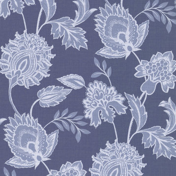 Danfi Blue Jacobean Wallpaper, Sample