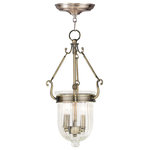 Livex Lighting - Livex Lighting 50513-01 Coventry - Two Light Pendant - Canopy Included: TRUE  Shade InCoventry Two Light P Antique Brass Clear  *UL Approved: YES Energy Star Qualified: n/a ADA Certified: n/a  *Number of Lights: Lamp: 2-*Wattage:60w Candalabra Base bulb(s) *Bulb Included:No *Bulb Type:Candalabra Base *Finish Type:Antique Brass