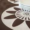 Passion Flower Eco Table Runner, Cream/Chocolate