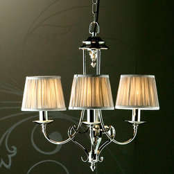 Zoya 3 Light Nickel Chandelier - Chandeliers