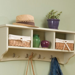 Sand Stained Shelving Unit with Hooks, Shaker Cottage Collection - Products
