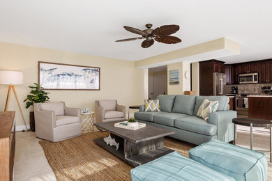 Inspiration for a coastal living room remodel in Tampa