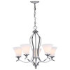 Celeste Chandelier in Etched White Shade and Chrome