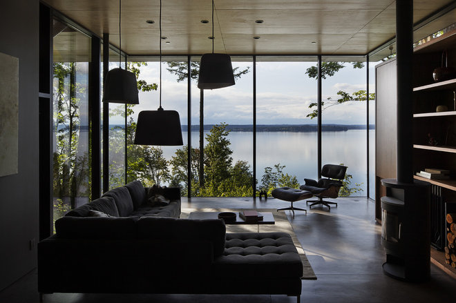 モダン リビングルーム by MW|Works Architecture+Design