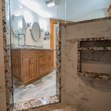 Bedroom transformed into a bathroom