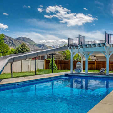 Entertainment Size | Pergola Pool Diving Deck & Slide