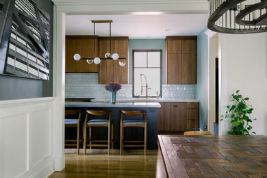 Mid-century modern kitchen photo in Chicago