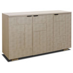 StyleCraft - Adeline Credenza Three Shagreen Finished Doors Light Cream Finish - This cabinet features shagreen tiled doors, offering a neutral cream design and texture to your space. This piece is a smart design choice to conceal away home essentials in a way that keeps your home looking neat and organized. Place this cabinet in an entryway, living room, or bedroom to create a simple style and optimize storage space.