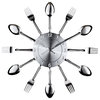 Modern Contemporary Living Room and Spoon Wall Clock Silver