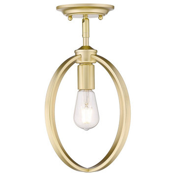 Golden Lighting Colson 1-Light Semi-Flush/Pendant, Olympic Gold, 3167-1SFOG