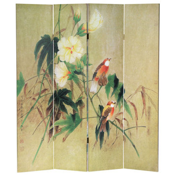 6' Tall Double Sided Birds in the Trees Canvas Room Divider