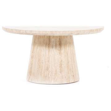 Travertine Pedestal Coffee Table, Eleonora Aime