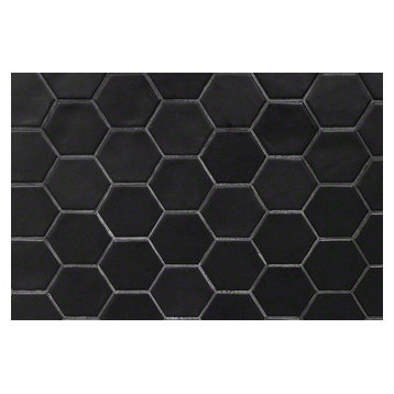 Maine 3" Hexagon Matte Ceramic Mosaic Floor and Wall Tile, Black